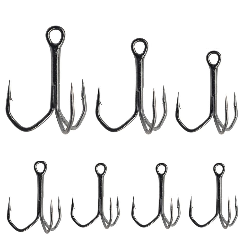 Fishing Hook Assortment - 10Pcs Treble Hooks 14#-2# Saltwater Fishing