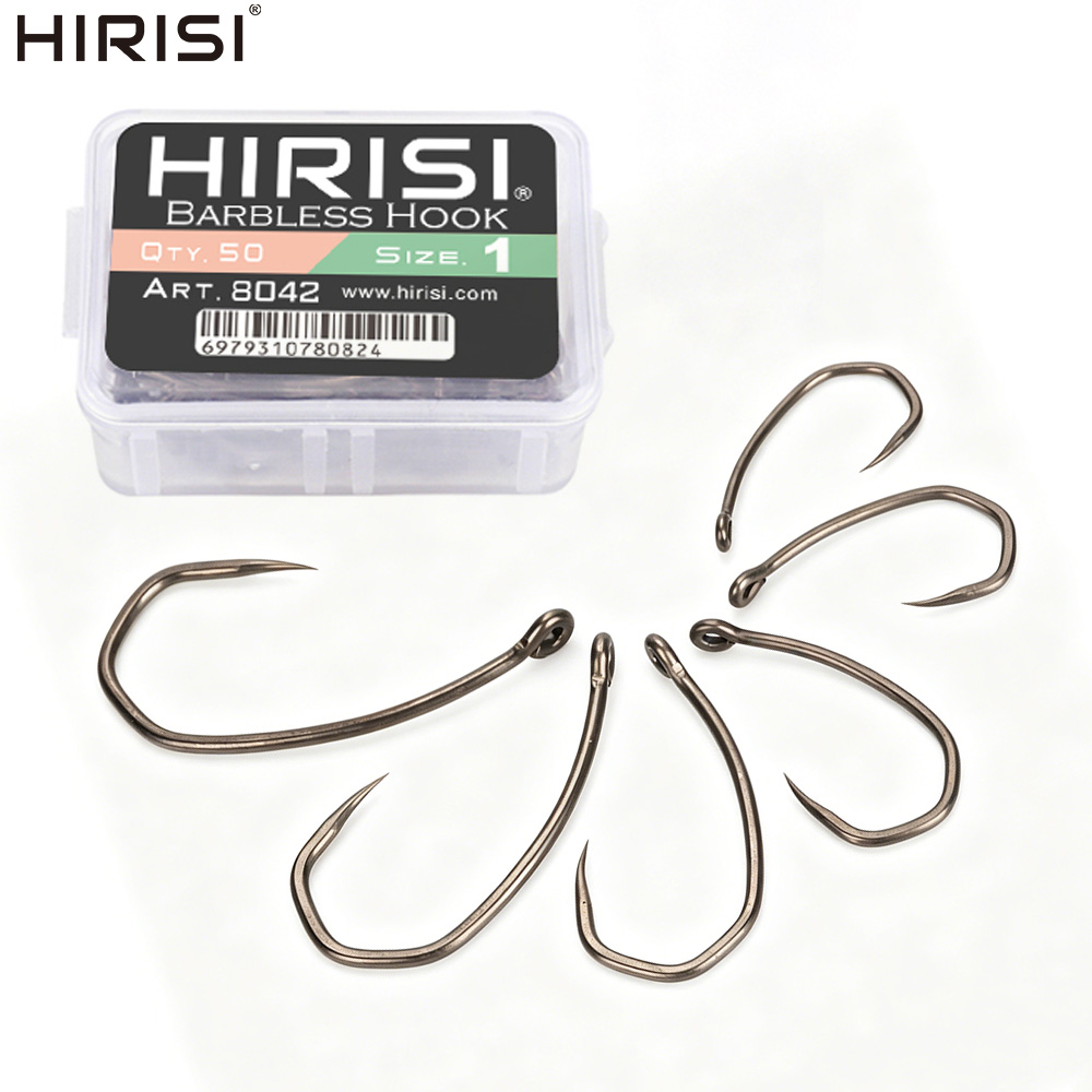 Hirisi 8042 100Pcs PTFE Coated - đánh giá và giá Fishing Hook Barbless