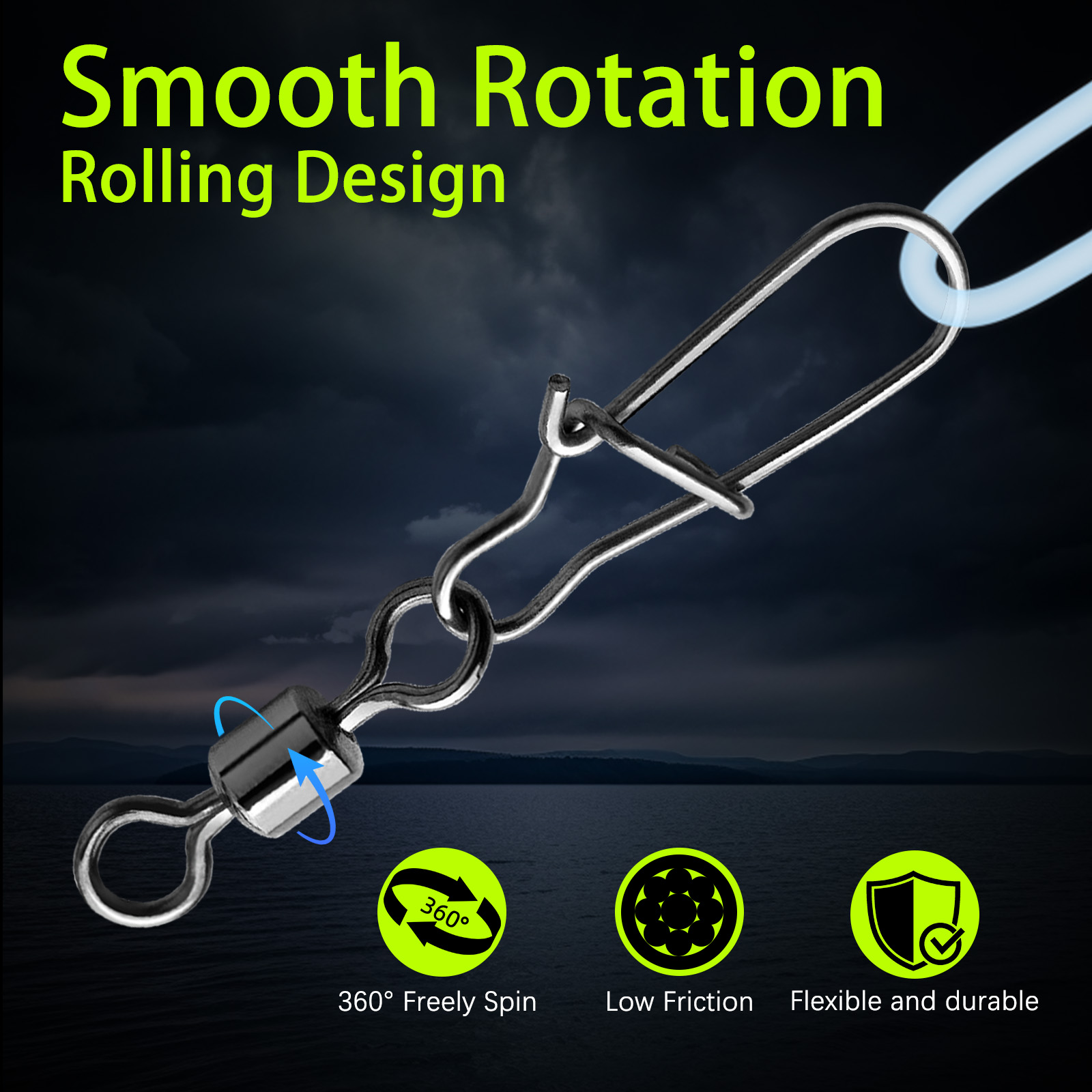Duo-Lock Snap Swivels 50~200Pc - đánh giá và giá Fishing Hook Circle