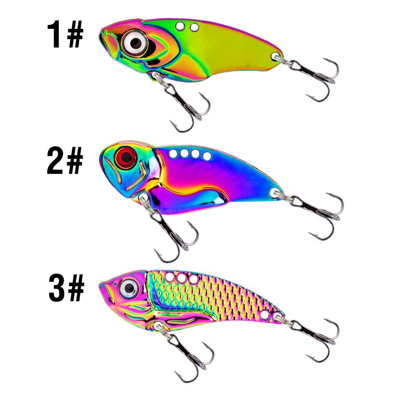 3PCS Metal Colorful VIB Lure 5 - đánh giá và giá Fishing Hook Treble