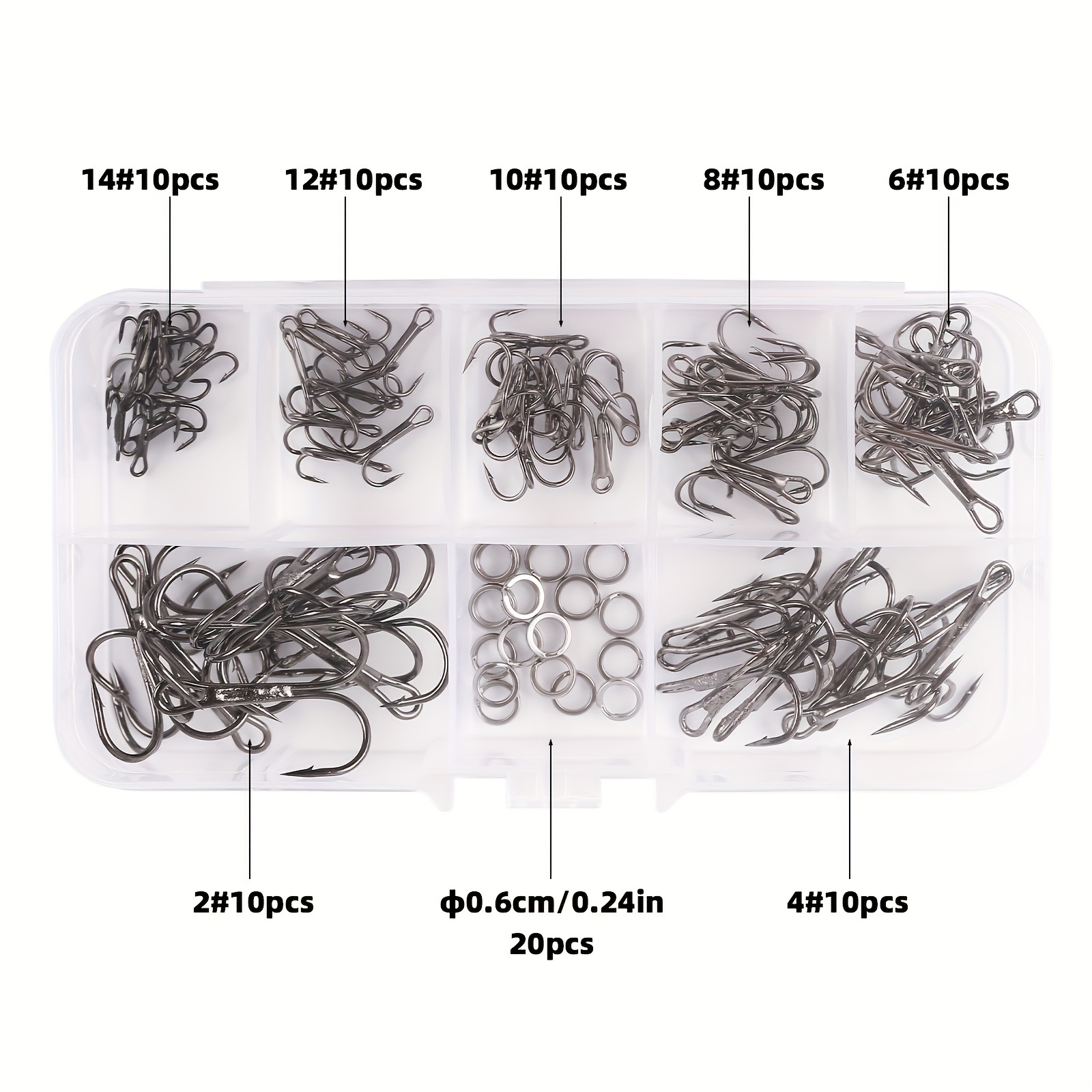90pcs/set The lure triple-hook - đánh giá và giá Fishing Hook Assortment